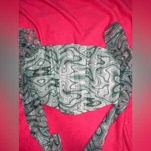 Green and White Princess Poly Long Sleeve